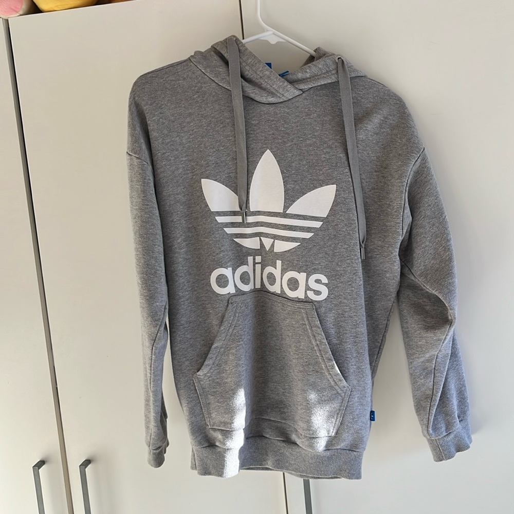 ADICOLOR CLASSICS TREFOIL HOODIE GRAY (SIZE:XS)